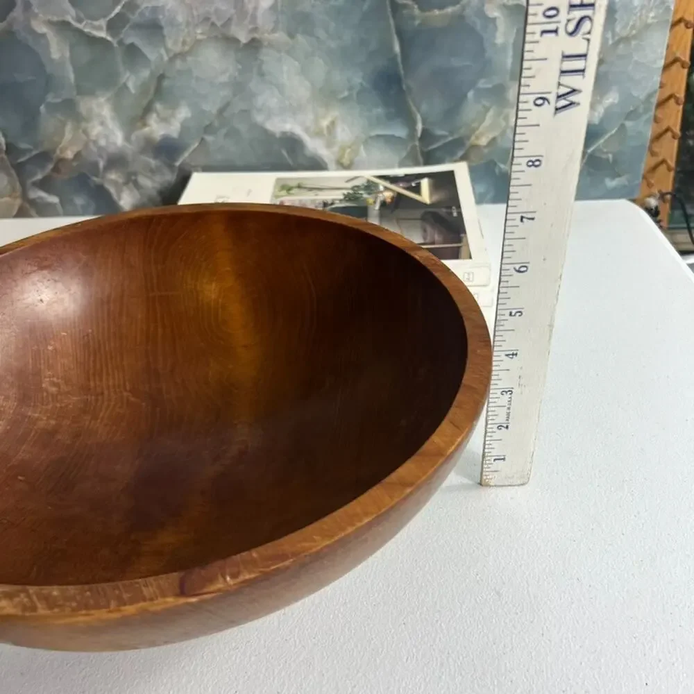 Vintage Mort N. Marton Birch Wood 13” Bowl Dough Salad Made In Canada